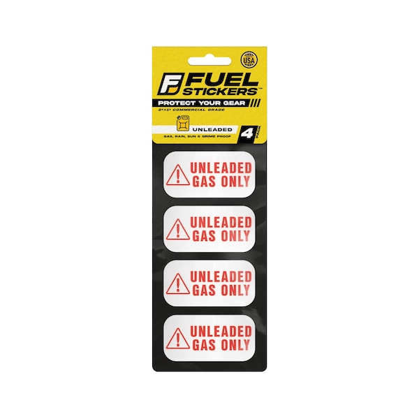 Fuel Stickers Unleaded Gas Sticker: Fuel Label for Gas Can & Outdoor Power Equipment, Hvy-Dty, 2''x1'', 4PK Z-2X1UGO-4PK - main